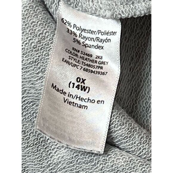 St. John’s Bay Soft Striped Tunic Lightweight Sweater Gray‎ Plus Size XL - Picture 9 of 10